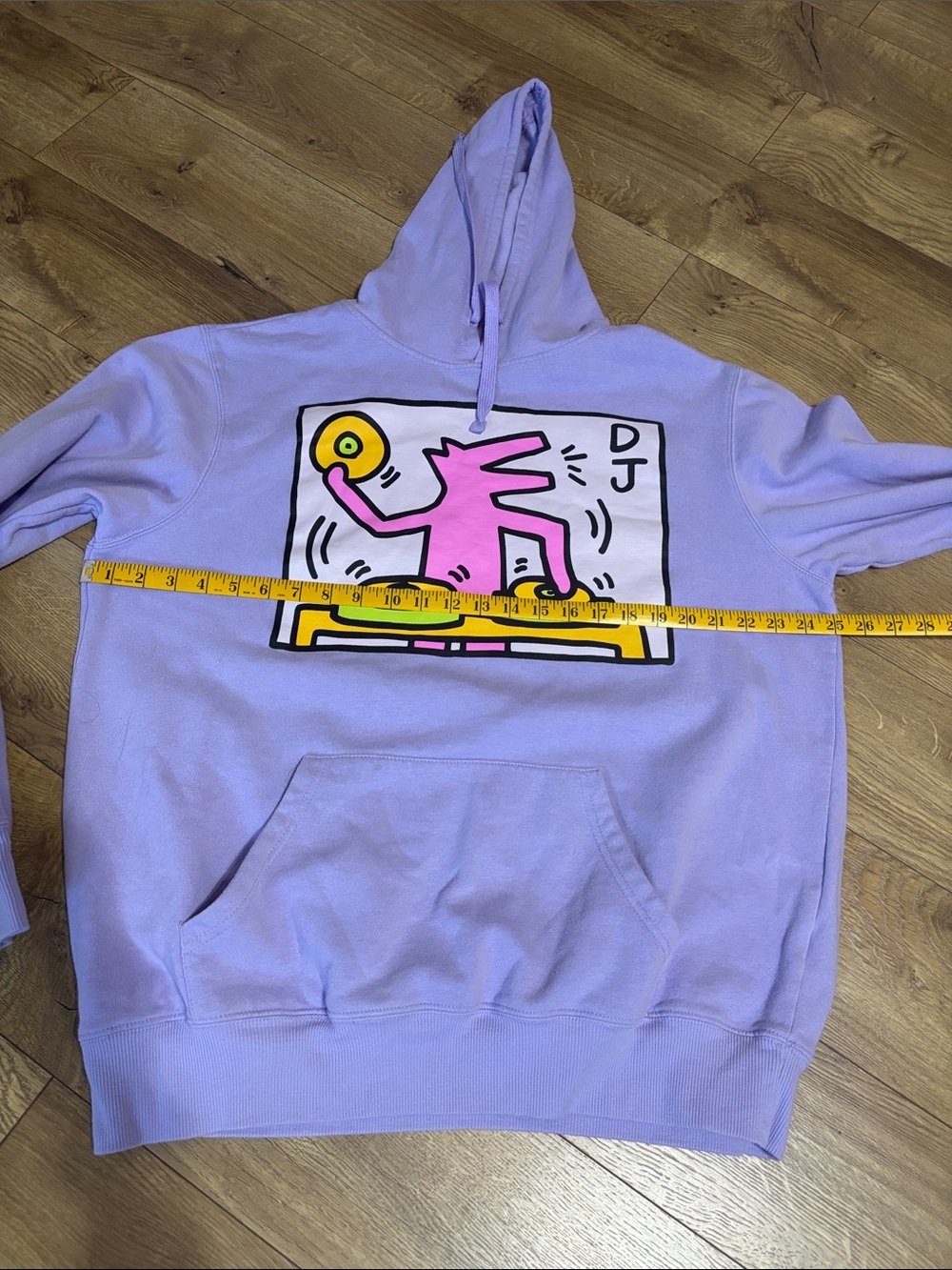 Keith Haring DJ Graphic lavender Purple Hoodie Size XL - Picture 5 of 8